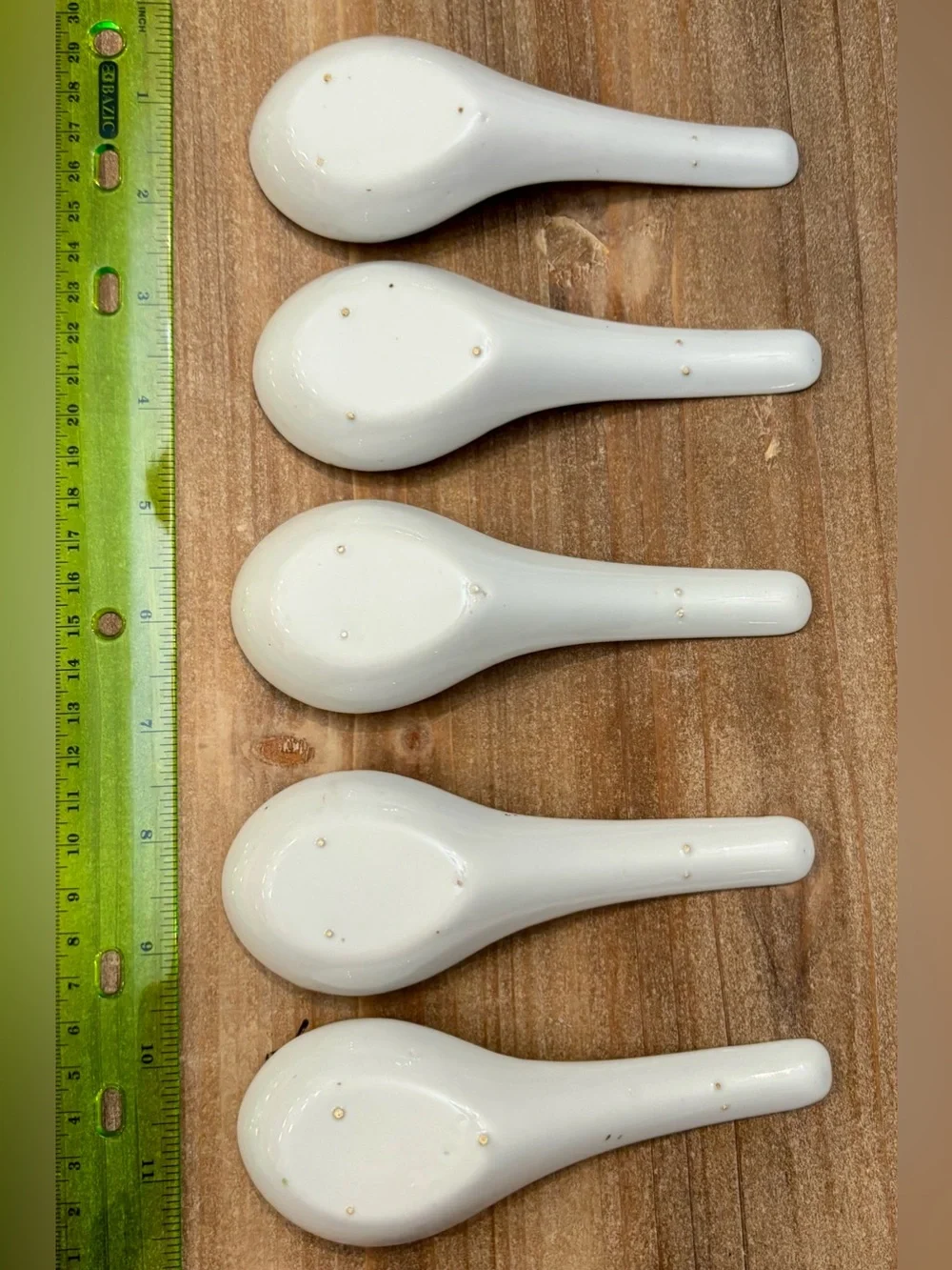 Decorative Golden Dragon Porcelain Hand Painted Spoon Set Gold-Trim White (5)